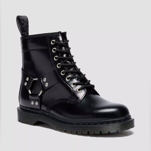 Dr. Martens 1460 Harness Black Leather Boots - Size Men 5 / Women 6 - NEW